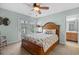 Bedroom with a queen-size bed and access to a bathroom at 1010 Perrin Dr., North Myrtle Beach, SC 29582