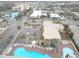 Aerial view of resort showing pool, parking lot, and surrounding buildings at 1207 S Ocean Blvd. # 21008, Myrtle Beach, SC 29577