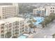 Aerial view of the resort showing the pool and surrounding buildings at 1207 S Ocean Blvd. # 20606, Myrtle Beach, SC 29577