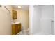 Clean bathroom with a shower/tub combo and vanity at 304 2Nd Ave. S, North Myrtle Beach, SC 29582