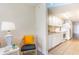 White kitchen with granite countertops and appliances at 2201 S Ocean Blvd. # 1705, Myrtle Beach, SC 29577