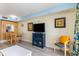 Living room with TV and coastal decor at 2201 S Ocean Blvd. # 1705, Myrtle Beach, SC 29577