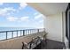 Balcony with ocean view and seating for two at 7100 N Ocean Blvd. N # 1213, Myrtle Beach, SC 29572