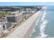 Aerial perspective showcasing Ocean Reef Resort, its beachfront location, and neighboring hotels at 7100 N Ocean Blvd. N # 1213, Myrtle Beach, SC 29572