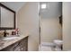 Bathroom with granite vanity, shower, and toilet at 478 Riverfront Rd., Conway, SC 29527