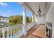 Balcony with fireplace and view of the backyard at 101 Greenwich Dr., Georgetown, SC 29440
