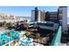 Aerial view of oceanfront hotel with water park at 1501 S Ocean Blvd. # 622, Myrtle Beach, SC 29577