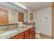 Bathroom with double vanity, granite countertop, and toilet at 4800 S Ocean Blvd. # 615, North Myrtle Beach, SC 29582