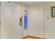 Entryway with stained glass window beside the front door at 4800 S Ocean Blvd. # 615, North Myrtle Beach, SC 29582