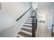 Elegant staircase with dark wood railings and white risers at 503 30Th Ave. N, Myrtle Beach, SC 29577
