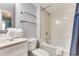 Clean bathroom with tub, shower, and updated vanity at 2711 S Ocean Blvd. S # 1421, North Myrtle Beach, SC 29582