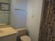 Clean bathroom with shower/tub combo and nautical-themed decor at 302 71St Ave. N # 503, Myrtle Beach, SC 29572