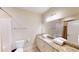 Clean bathroom with granite countertop, double sinks and a shower/tub combo at 35 Delray Dr. # 1-D, Murrells Inlet, SC 29576