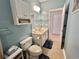 Bathroom with toilet, vanity, and linen cabinet at 1530 Lanterns Rest Rd. # 302, Myrtle Beach, SC 29579