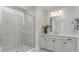 Bathroom with vanity, shower and a window at 133 Fair Meadow Ct., Loris, SC 29569