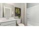 Clean bathroom with white vanity, shower, and toilet at 133 Fair Meadow Ct., Loris, SC 29569