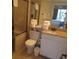 Clean bathroom with shower, toilet and vanity at 14290 Ocean Hwy. # 103, Pawleys Island, SC 29585