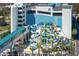 Elevated view of a colorful water park with slides at 1501 S Ocean Blvd. # 936, Myrtle Beach, SC 29577