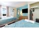 Bedroom featuring two beds, dresser, and ocean view at 1501 S Ocean Blvd. # 936, Myrtle Beach, SC 29577