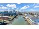 Aerial view of a coastal neighborhood with a waterway and beach in the distance at 206 60Th Ave. N # 203, North Myrtle Beach, SC 29582