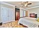 Bright bedroom with hardwood floors and a ceiling fan at 202 Palmetto Harbour Dr., North Myrtle Beach, NC 29582
