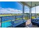 Relaxing balcony with water views, fire pit, and comfortable seating at 489 St. Julian Ln., Myrtle Beach, SC 29579