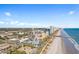 Aerial view of Myrtle Beach, featuring the skyline and pier at 1501 S Ocean Blvd. # 938, Myrtle Beach, SC 29577