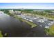 Aerial view of a full-service marina with many boats and resort in background at 8121 Amalfi Pl. # 4405, Myrtle Beach, SC 29572