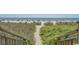 Sandy path to the beach between wooden fences and dune vegetation at 2207 S Ocean Blvd. # 701, Myrtle Beach, SC 29577