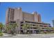 Exterior view of a beachfront high rise building with parking at 2207 S Ocean Blvd. # 1521, Myrtle Beach, SC 29577