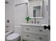 Modern bathroom with white vanity and subway tile at 2405 Bert Dr., North Myrtle Beach, SC 29582