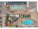 Aerial view of resort showing pools, lazy river, and parking at 9550 Shore Dr. # 224, Myrtle Beach, SC 29572