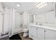Clean bathroom with white vanity and tub shower combo at 9550 Shore Dr. # 224, Myrtle Beach, SC 29572