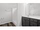 Bathroom with vanity, shower, and vinyl plank flooring at 137 Six Mile Creek Dr., Georgetown, SC 29440