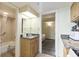 Bathroom with a shower/tub combo and granite vanity at 2311 S Ocean Blvd. # 341, Myrtle Beach, SC 29577