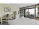 Comfortable bedroom with a queen bed and access to a balcony at 2311 S Ocean Blvd. # 341, Myrtle Beach, SC 29577