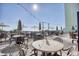 Enjoy ocean views from this furnished deck, featuring multiple tables and umbrellas at 2311 S Ocean Blvd. # 341, Myrtle Beach, SC 29577