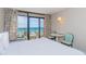 Bedroom with a double bed and ocean view at 2207 S Ocean Blvd. # 414, Myrtle Beach, SC 29577