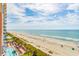 Aerial view of the beach, ocean, and pool at 2207 S Ocean Blvd. # 915, Myrtle Beach, SC 29577