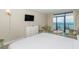 King bed, dresser, small table, ocean view at 2207 S Ocean Blvd. # 1105, Myrtle Beach, SC 29577