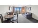 Living room with ocean view, sofa, and dining table at 1501 S Ocean Blvd. # 646, Myrtle Beach, SC 29577