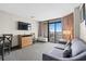 Living room with ocean view and balcony access at 1501 S Ocean Blvd. # 646, Myrtle Beach, SC 29577