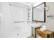 Accessible bathroom with shower, grab bars, and vanity at 1501 S Ocean Blvd. # 646, Myrtle Beach, SC 29577