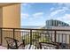 Spacious balcony with chairs and ocean views at 6900 N Ocean Blvd. # 910, Myrtle Beach, SC 29572