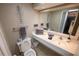 Clean bathroom with sink, toilet, and mirror at 1501 S Ocean Blvd. # 1540, Myrtle Beach, SC 29577