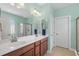 Bathroom with double vanity and large walk-in shower at 1433 Beaumont Way, Myrtle Beach, SC 29577