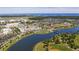 Aerial view of coastal community with waterways, homes, and commercial areas at 1433 Beaumont Way, Myrtle Beach, SC 29577