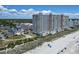Aerial view of beachfront building and beach at 2801 S Ocean Blvd. # 1838, North Myrtle Beach, SC 29582
