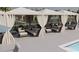 Luxury cabanas with comfortable seating for ultimate relaxation at 297 Broughton Dr., Myrtle Beach, SC 29579