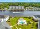 Aerial view of waterfront property with pool at 1525 Lanterns Rest Rd. # 203, Myrtle Beach, SC 29579